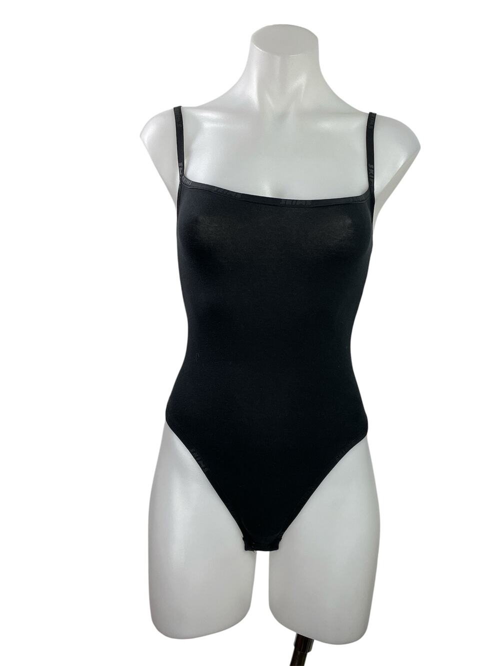 Skims Women's Black Sleeveless Square Neck Cami Camisole Bodysuit Tank Top Sz XS
